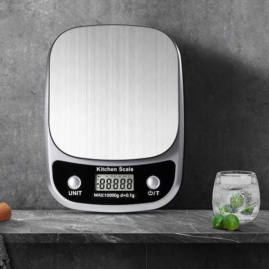 Digital Kitchen Scale Up To 10kg Silver