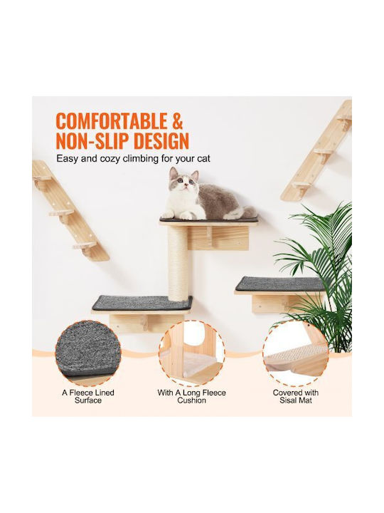 Vevor Scratching Post Cat Trees Beige Wall Mounted 7.6x7.6cm
