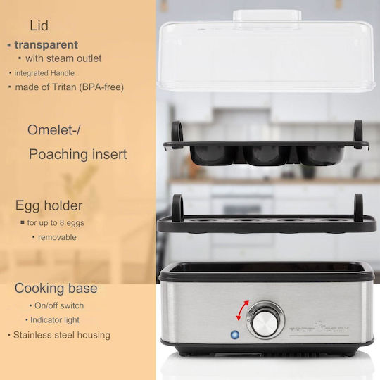 Profi Cook Egg Cooker 8 Positions 400W Gray