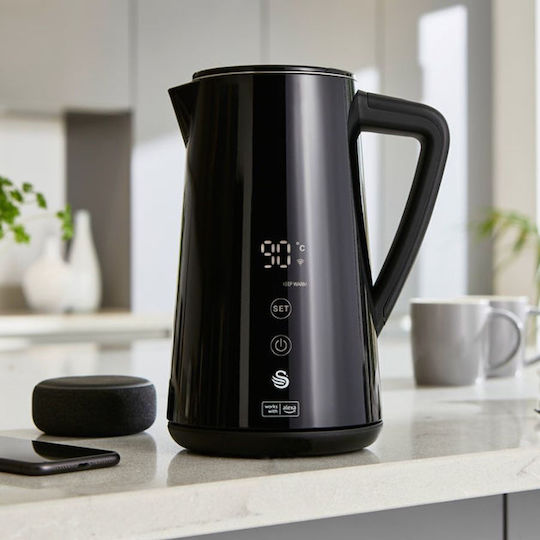 Swan Ретро Електрическа Кана 1.5л 1800W Черна