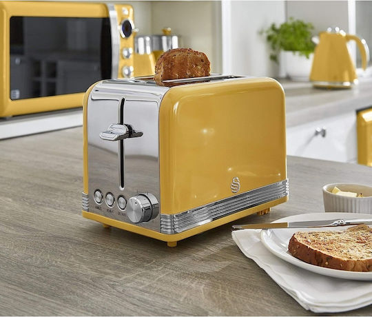 Swan Retro Тостер Двуместна 815W Жълта
