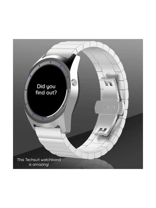 Techsuit W012 Armband Rostfreier Stahl Silber (Garmin Instinct)