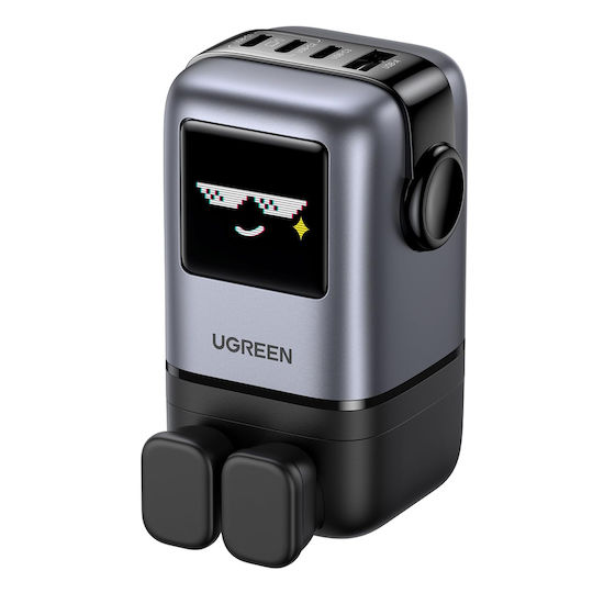 Ugreen Charging Stand GaN with USB-A Port and 3 USB-C Ports 100W Power Delivery / Quick Charge 4.0 in Gray color (X688)
