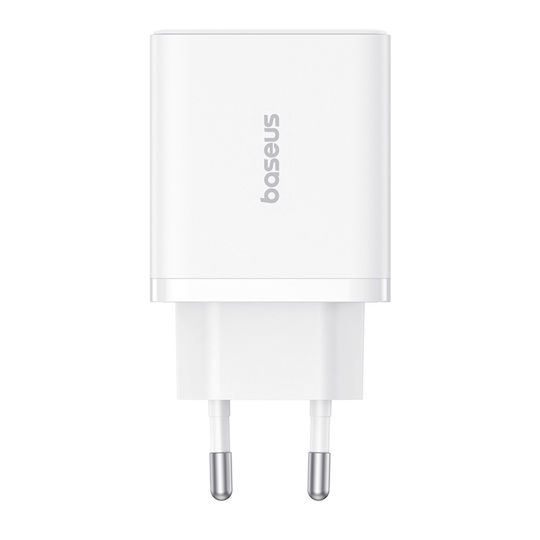 Baseus Încărcător Fără Cablu GaN cu 2 Porturi USB-A și Port USB-C 30W Albς (Cube Trio)