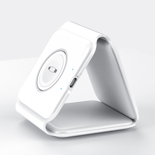 Wiwu Ασύρματος Φορτιστής (Qi Pad) 15W Power Delivery Λευκός (M6)