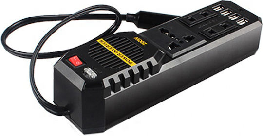 Car Voltage Inverter Linomag Dc Ac 12v/220v Eu Uk Usa Au Plug Adapter 4xusb 2.1 Black