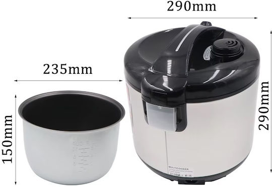 Raf R166b Πολυμάγειρας 700W με Χωρητικότητα 5lt Ασημί