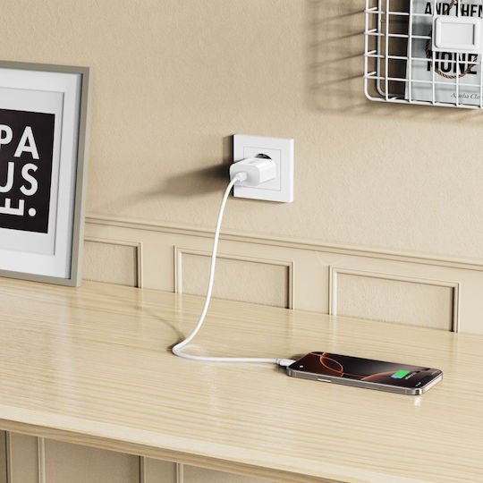 Tech-Protect Φορτιστής Χωρίς Καλώδιο με Θύρα USB-C 20W Power Delivery Λευκός (NC20W)