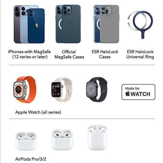 ESR Magsafe Ladegerät 15W Schwarzs (HaloLock)