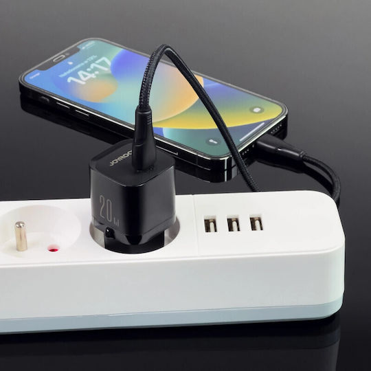 Joyroom Φορτιστής Χωρίς Καλώδιο με Θύρα USB-C 20W Power Delivery Μαύρος (JR-TCF02)