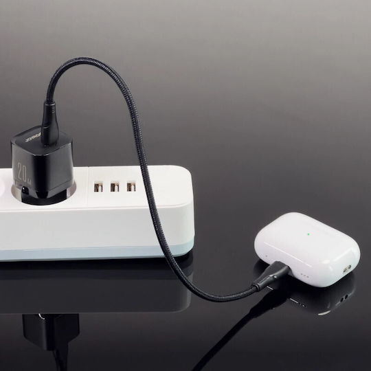 Joyroom Φορτιστής Χωρίς Καλώδιο με Θύρα USB-C 20W Power Delivery Μαύρος (JR-TCF02)
