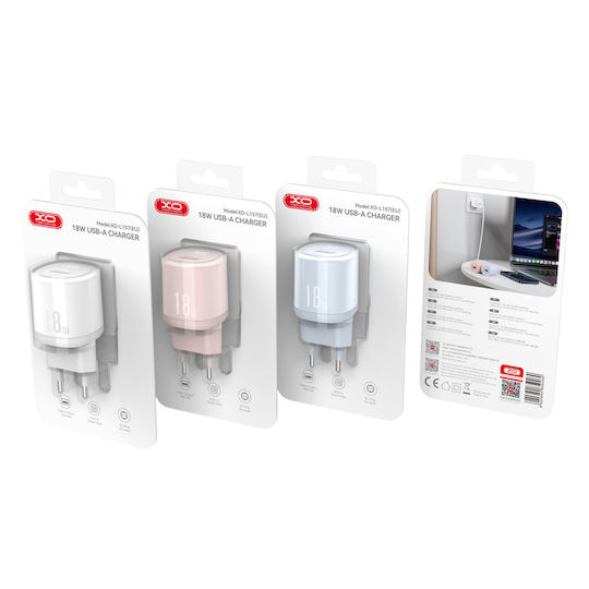 XO Φορτιστής Χωρίς Καλώδιο με Θύρα USB-A 18W Quick Charge 3.0 Μπλε (L157)