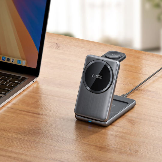 Tech-Protect Зарядно Устройство Magsafe 15W Сиво QI15W-A42