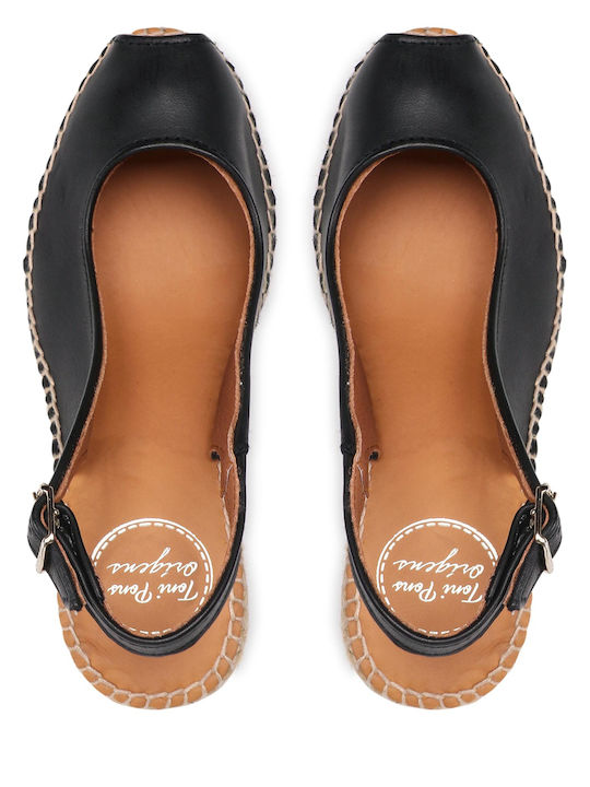 Croacia Damenplattformen im Espadrilles-Stil Schwarz