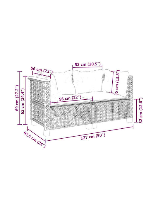 Garten- und Outdoor-Möbelsets 2 Stück Beige mit Kissen