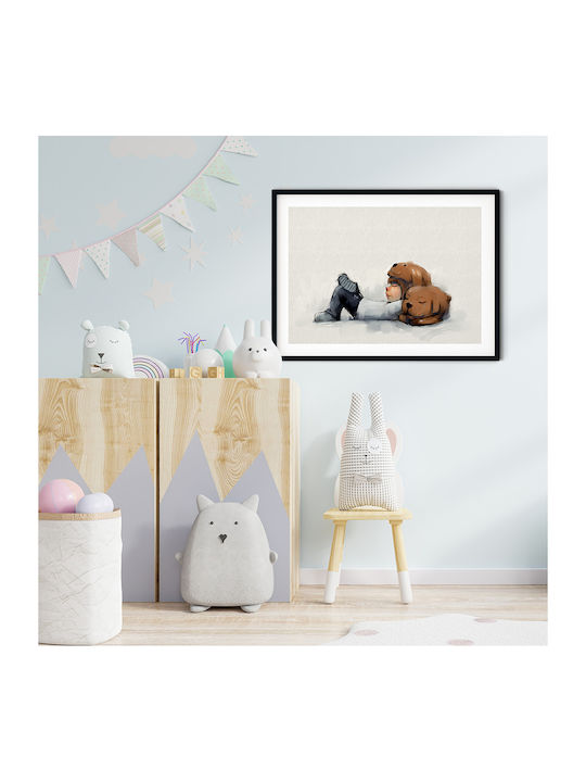 Kinderposter Mädchen Mit Hund 30x21cm