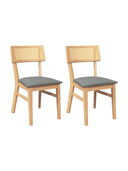 Dining Room Wooden Chair Coffee 47x50x81.5cm 2pcs