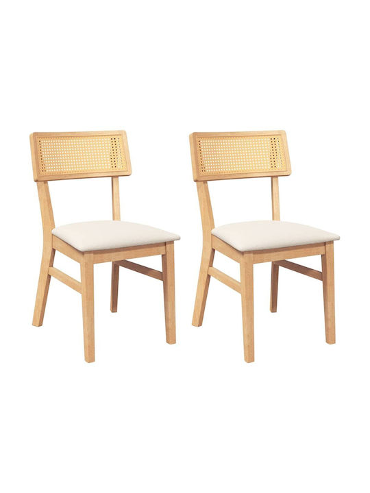 Dining Room Wooden Chair Coffee 47x50x81.5cm 2pcs