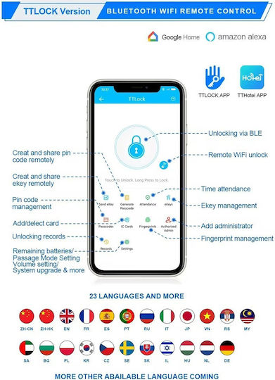 Electronic Lock with Wi-Fi Connectivity Silver