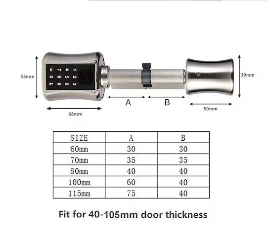 Electronic Lock in color Silver with Connectivity Wi-Fi and Bluetooth