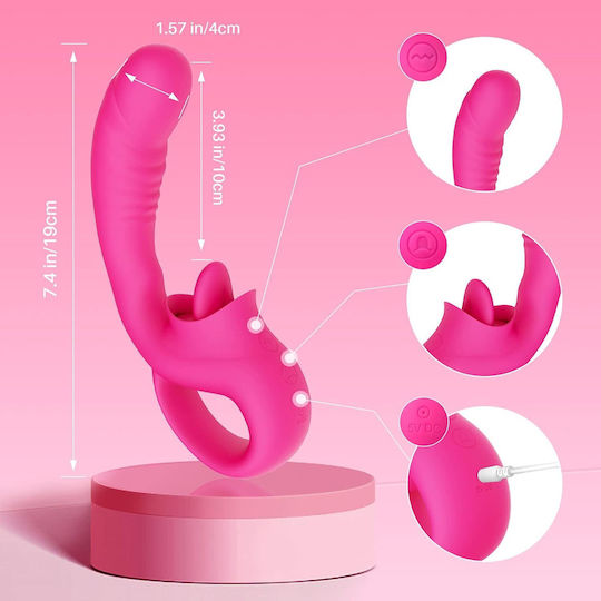 SMD Double Trouble Двойна Вибратор 18.7см Fuchsia