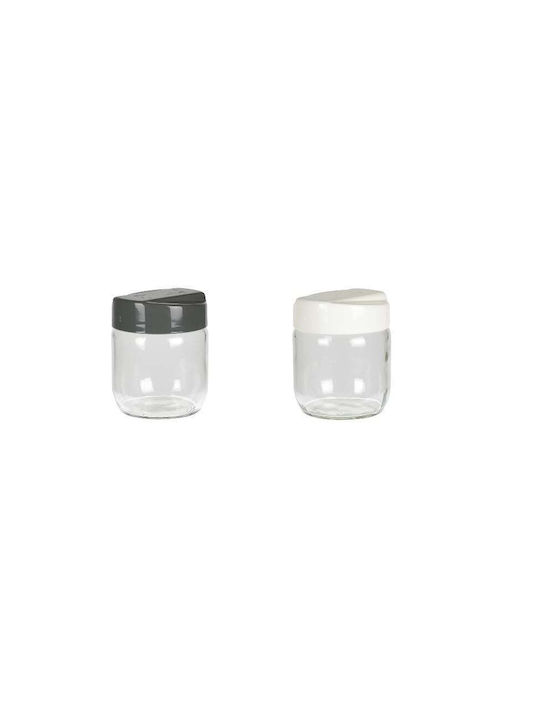 Excellent Houseware Set 2Stück Gläser für Zucker / Kaffee mit Deckel Glas Transparent 425ml