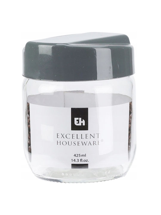 Excellent Houseware Set 2Stück Gläser für Zucker / Kaffee mit Deckel Glas Transparent 425ml
