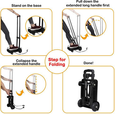 Home Use Transport-Wagen Folding for Load Weight up to 50kg in Schwarz Color