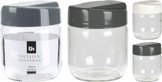 Excellent Houseware Set 2 Bucăți Vaze pentru Zahăr / Cafea cu Capac Sticlă Transparentă 425ml 2 Bucăți