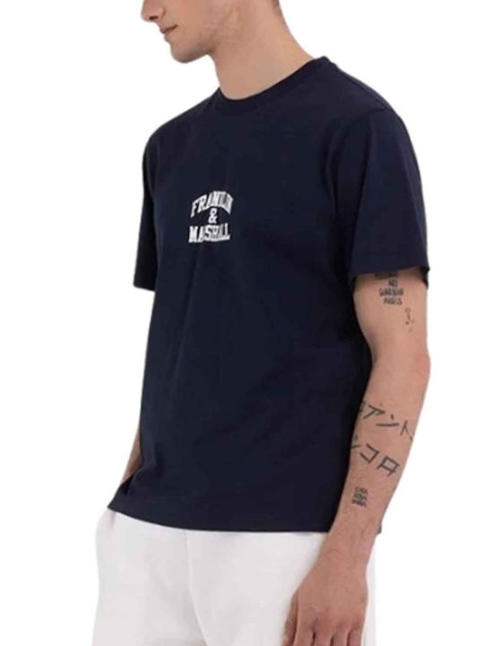 Franklin & Marshall Piece Dyed T-shirt Navy Μπλε