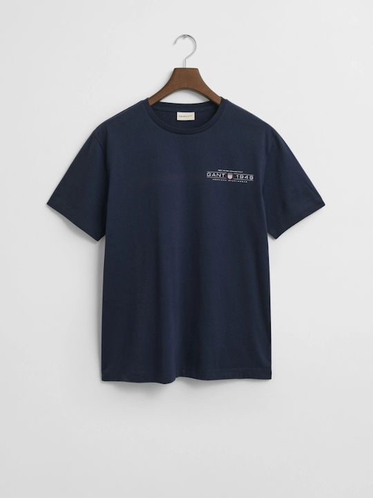 Gant Printed T-shirt Navy Blue