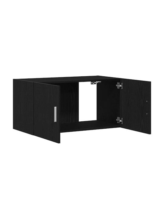 Wall Mount Living Room Cabinet Made of Particle Board Black Oak 80x39x40cm