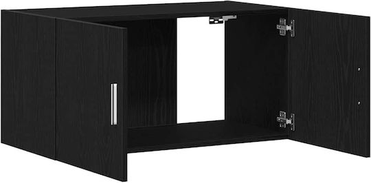 Hängeschrank fürs Wohnzimmer aus Spanplatte Schwarz Eiche 80x39x40 cm