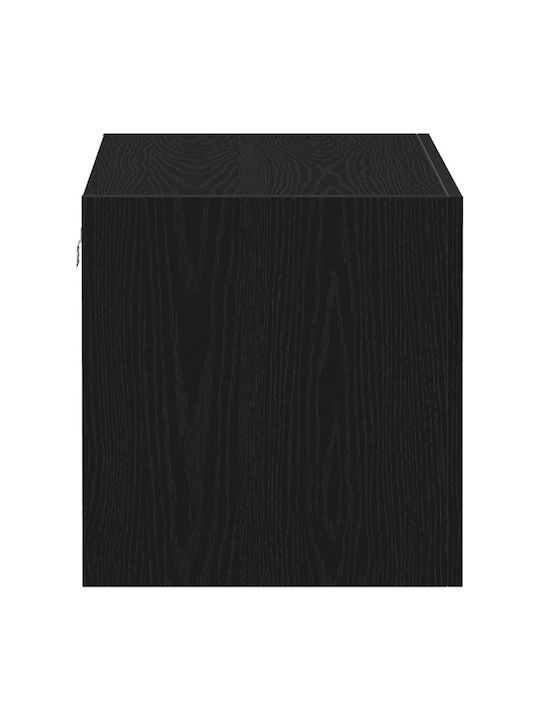 Wall Mount Living Room Cabinet Made of Particle Board Black Oak 80x39x40cm