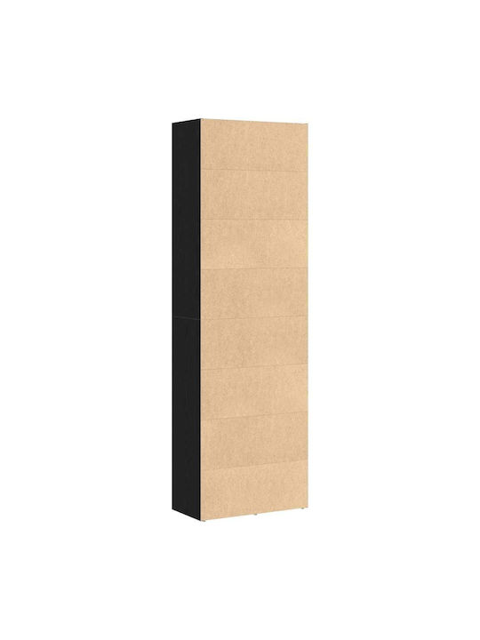 Bibliotecă Neagră Stejar 60x30x189 cm