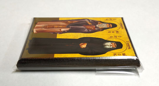 Saint Arsenios of Cappadocia Saint Paisios of Mount Athos Full-body "Icon Frame Category Paper Krn No 00 Dimension 6.5cm X 9.5cm" Image Wood MDF S&k Byzantine Icons