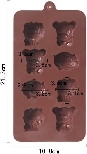 Silikonform Tiere Schmilzt 21,3x10,8cm