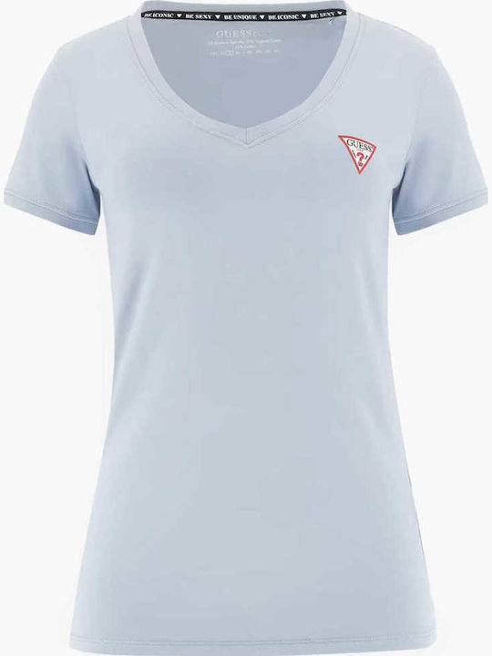 Women's Cotton Blouse with Spaghetti Straps Light Blue