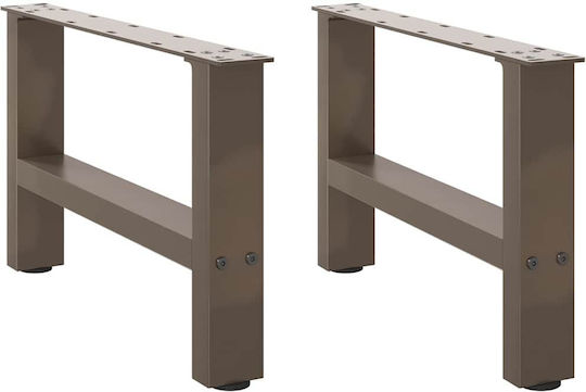 vidaXL Metallic Furniture Leg 2 Pieces Suitable for Table / Coffee Table 50x30x30cm Natural