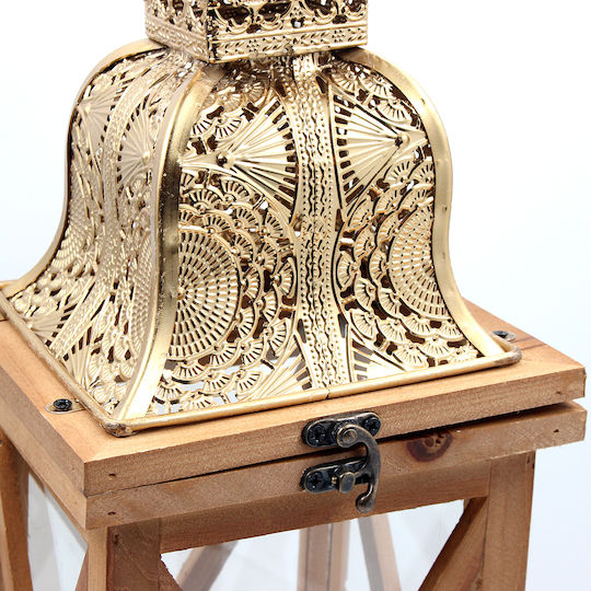 Keskor Laterne Hölzernes Gold 17x17x55cm 1Stück