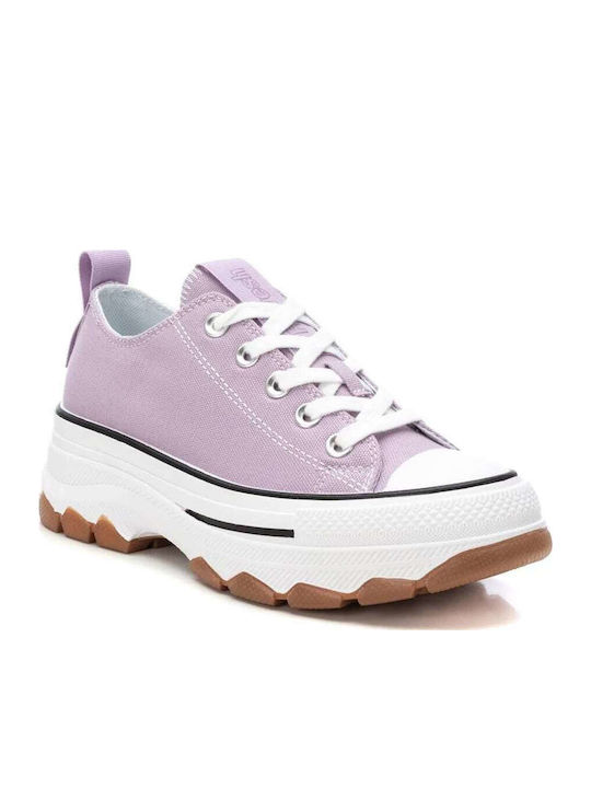 Damen Flatforms Sneakers Flieder