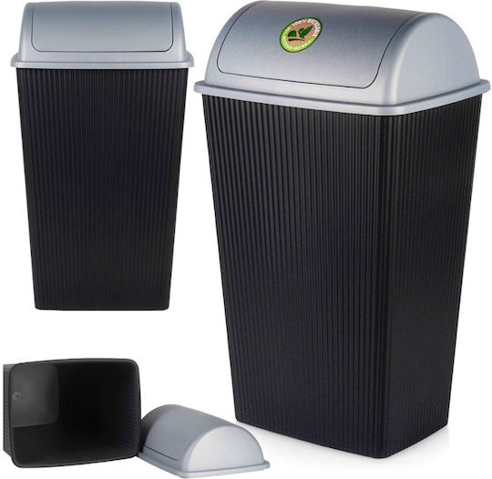 Excellent Houseware Coș de Gunoi Plastic Negru 38lt 1buc