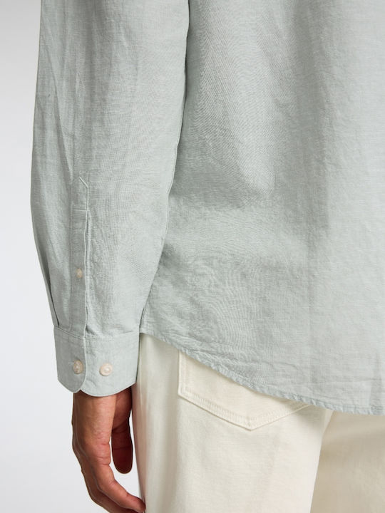 Homme Langärmlig Baumwolle Hemd Iceberg Green, Green