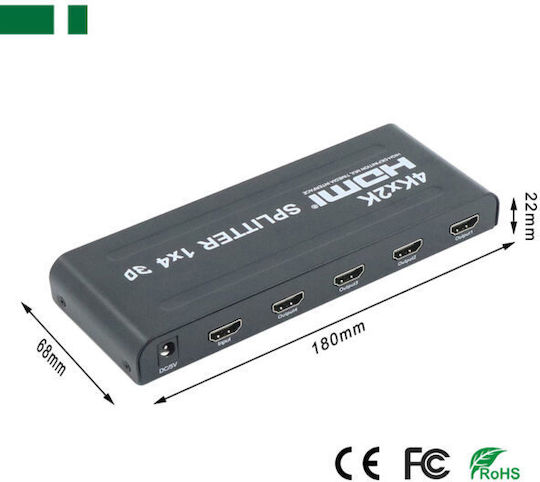 Anga PS-1004-4K 1 to 4 HDMI Splitter 371-075