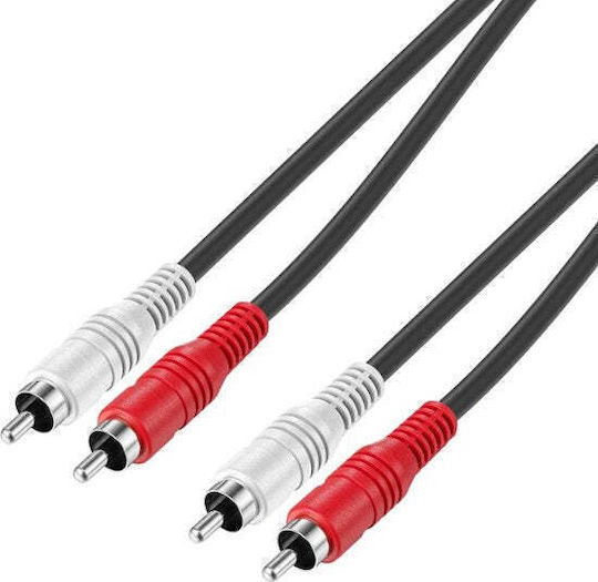 Cablu 2x RCA de sex masculin - 2x RCA de sex masculin 3m