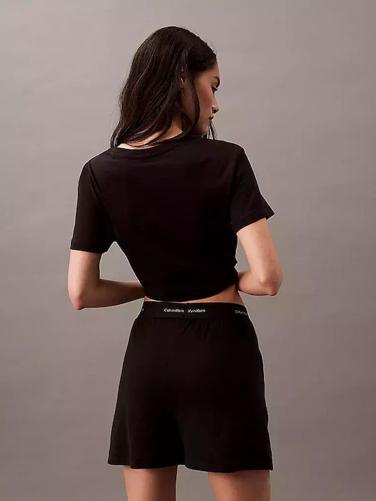 Calvin Klein Χειμερινό Γυναικείο Σορτς Πιτζάμας Μαύρο
