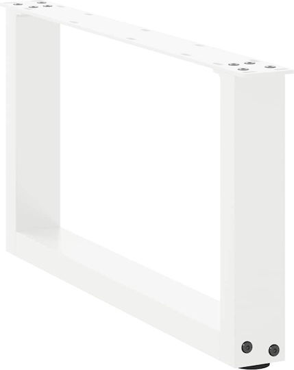 vidaXL Metallic Furniture Leg 2 Pieces Suitable for Table / Coffee Table 60x30cm White