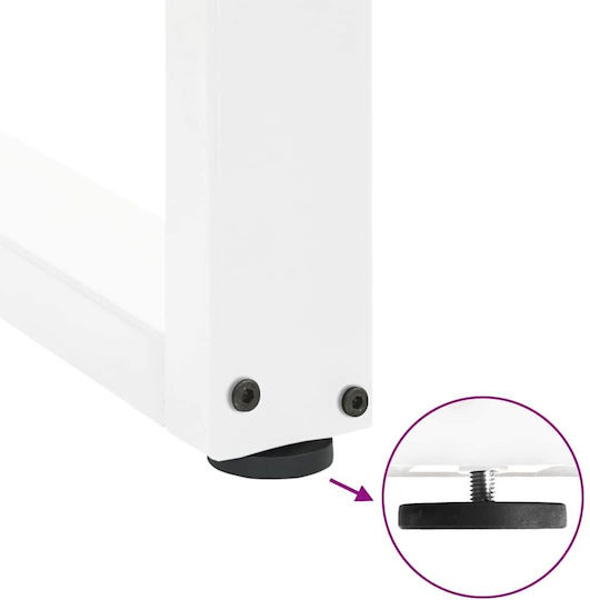 vidaXL Metallic Furniture Leg 2 Pieces Suitable for Table / Coffee Table 60x30cm White