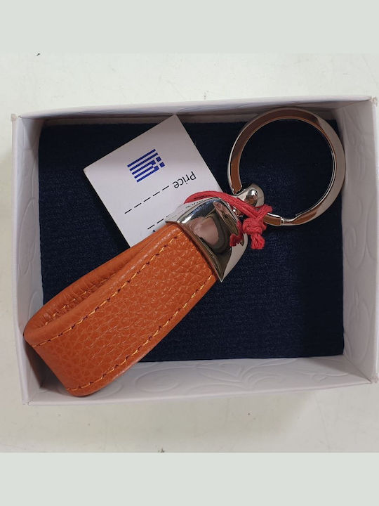 3 Cats Keychain Leather Orange
