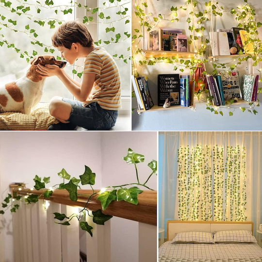 Leafglo Κρεμαστό Ηλιακό Φωτιστικό Γιρλάντα Θερμό Λευκό με Φωτοκύτταρο